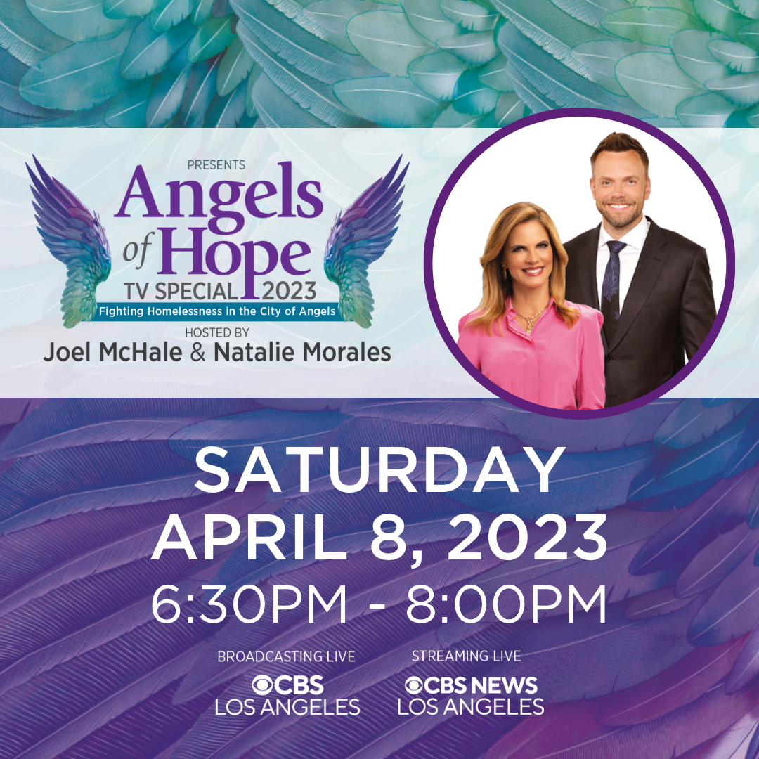 A save the date digital invitation to URM's Angel's of Hope TV Special. Saturday, April 8, 2023 6:30-8pm