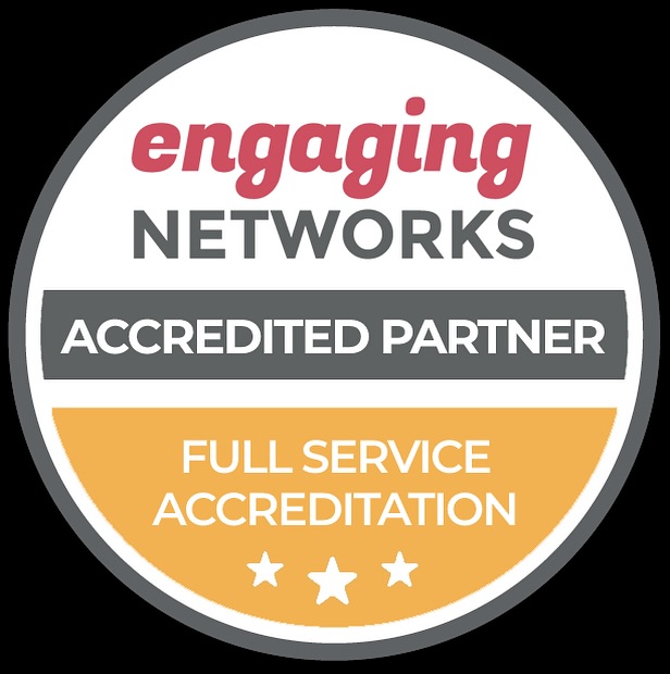 We are so proud to announce that we have achieved Full Service Accreditation as an @engagingnetworks partner! Need help with an implementation or customization? Our team is here to help guide you and your organization!