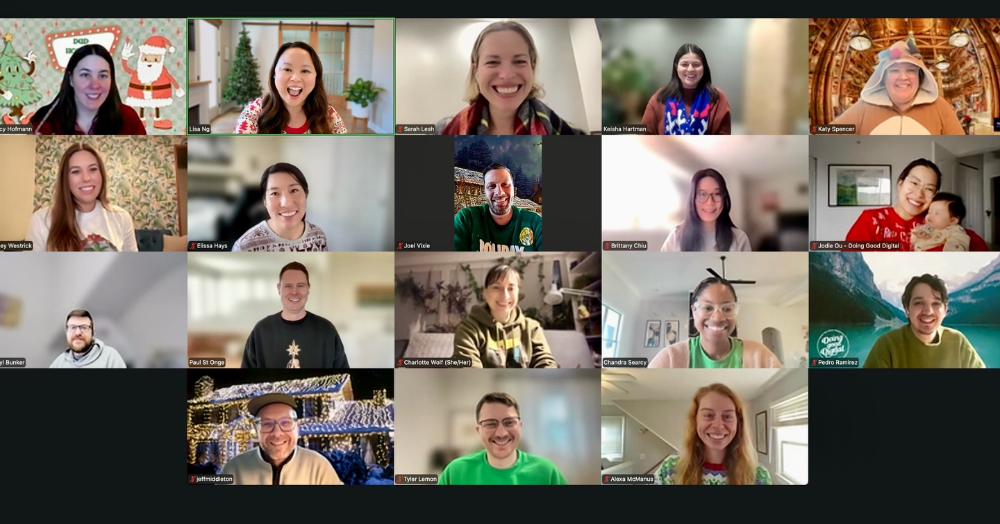 We are getting into the holiday spirit at our annual virtual team lunch + scavenger hunt! Congratulations to our winning team - Katy Spencer, Jodie Ou, Alexa McManus, and Chandra Searcy for being so quick!
