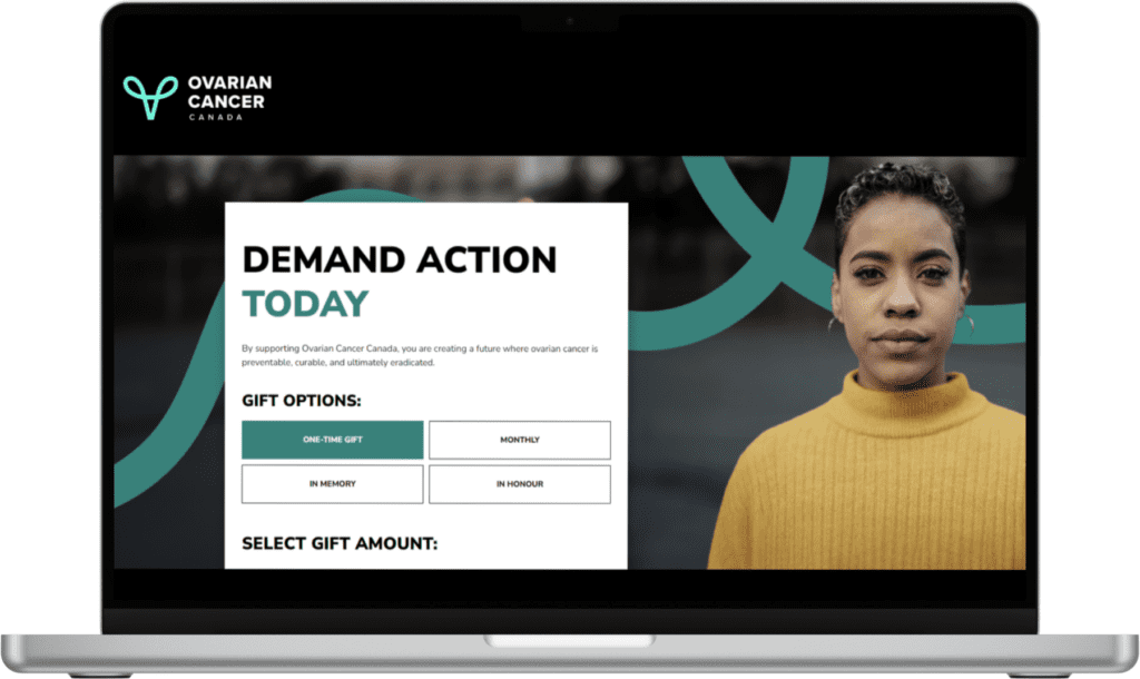 Ovarian Cancer Canada screenshot of old donation form.